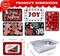40 Pieces Christmas Foil Containers with Lids,9 Holiday Designs,7"x5"x2" Rectangular Treat Foil Containers,Disposable Cookie Tins Storage Pans for Winter Holiday Gift Giving Party Supplies